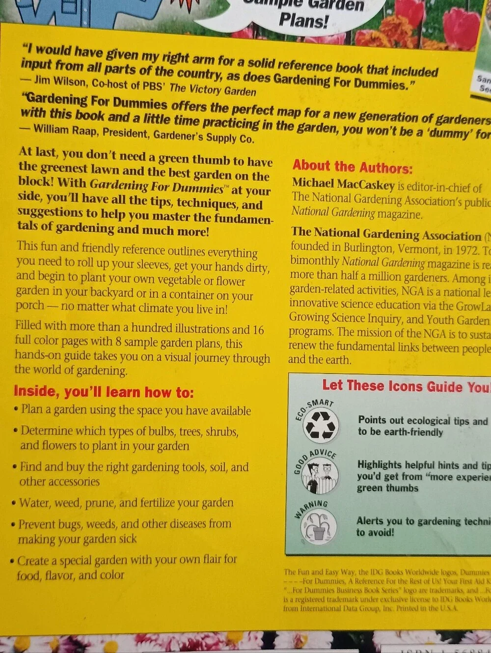 Gardening for Dummies Book (1996) by Michael MacCaskey, Paperback, Pre-owned